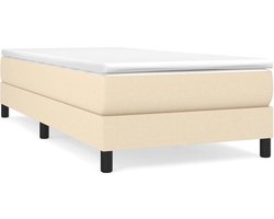 vidaXL - Boxspring - bed - 100x200 - cm - stof - crèmekleurig