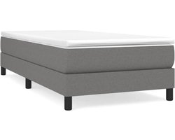 vidaXL - Boxspring - bed - 100x200 - cm - stof - donkergrijs
