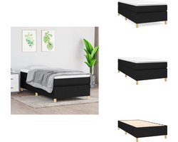 vidaXL - Boxspring - bed - 100x200 - cm - stof - zwart