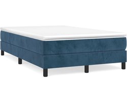 vidaXL - Boxspring - bed - 120x200 - cm - fluweel - donkerblauw