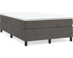 vidaXL - Boxspring - bed - 120x200 - cm - fluweel - donkergrijs