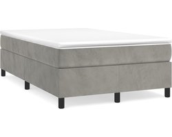 vidaXL - Boxspring - bed - 120x200 - cm - fluweel - lichtgrijs