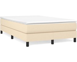 vidaXL - Boxspring - bed - 120x200 - cm - stof - crèmekleurig