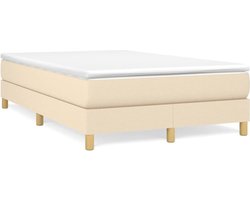 vidaXL - Boxspring - bed - 120x200 - cm - stof - crèmekleurig