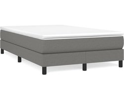 vidaXL - Boxspring - bed - 120x200 - cm - stof - donkergrijs