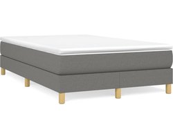 vidaXL - Boxspring - bed - 120x200 - cm - stof - donkergrijs