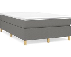 vidaXL - Boxspring - bed - 120x200 - cm - stof - donkergrijs