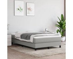 vidaXL - Boxspring - bed - 120x200 - cm - stof - lichtgrijs