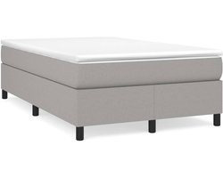 vidaXL - Boxspring - bed - 120x200 - cm - stof - lichtgrijs