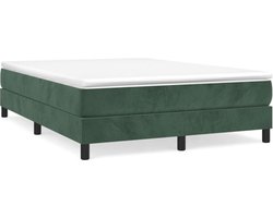 vidaXL - Boxspring - bed - 140x190 - cm - fluweel - donkergroen