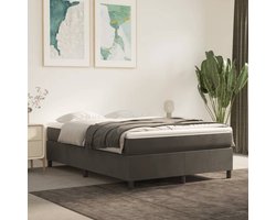 vidaXL - Boxspring - bed - 140x200 - cm - fluweel - donkergrijs