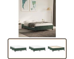vidaXL - Boxspring - bed - 140x200 - cm - fluweel - donkergroen