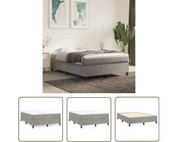 vidaXL - Boxspring - bed - 140x200 - cm - fluweel - lichtgrijs
