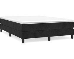 vidaXL - Boxspring - bed - 140x200 - cm - fluweel - zwart