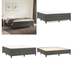 vidaXL - Boxspring - bed - 160x200 - cm - fluweel - donkergrijs