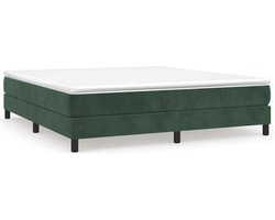 vidaXL - Boxspring - bed - 160x200 - cm - fluweel - donkergroen