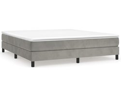 vidaXL - Boxspring - bed - 160x200 - cm - fluweel - lichtgrijs