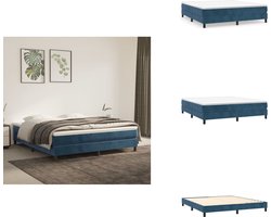 vidaXL - Boxspring - bed - 180x200 - cm - fluweel - donkerblauw