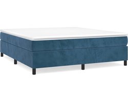 vidaXL - Boxspring - bed - 180x200 - cm - fluweel - donkerblauw