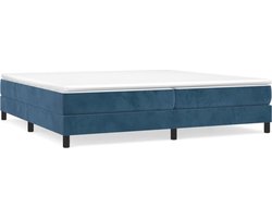 vidaXL - Boxspring - bed - 200x200 - cm - fluweel - donkerblauw