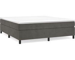vidaXL - Boxspring - bed - 200x200 - cm - fluweel - donkergrijs