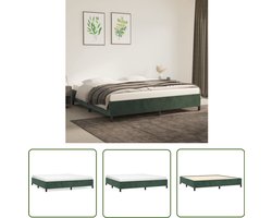 vidaXL - Boxspring - bed - 200x200 - cm - fluweel - donkergroen