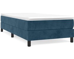 vidaXL - Boxspring - bed - 80x200 - cm - fluweel - donkerblauw