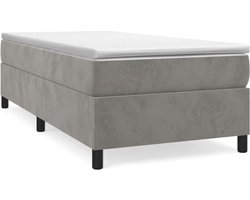 vidaXL - Boxspring - bed - 80x200 - cm - fluweel - lichtgrijs