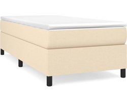 vidaXL - Boxspring - bed - 80x200 - cm - stof - crèmekleurig