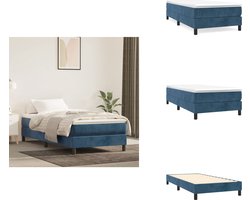 vidaXL - Boxspring - bed - 90x190 - cm - fluweel - donkerblauw