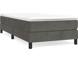 vidaXL - Boxspring - bed - 90x190 - cm - fluweel - donkergrijs