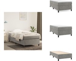 vidaXL - Boxspring - bed - 90x190 - cm - fluweel - lichtgrijs