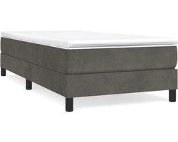 vidaXL - Boxspring - bed - 90x200 - cm - fluweel - donkergrijs