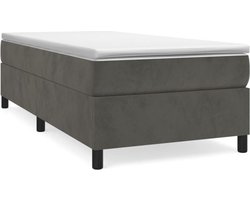 vidaXL - Boxspring - bed - 90x200 - cm - fluweel - donkergrijs