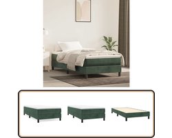 vidaXL - Boxspring - bed - 90x200 - cm - fluweel - donkergroen