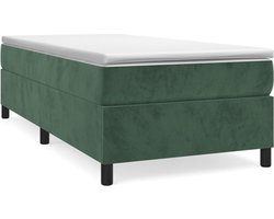 vidaXL - Boxspring - bed - 90x200 - cm - fluweel - donkergroen