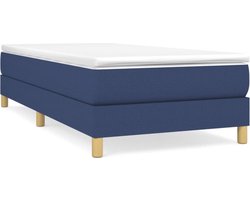 vidaXL - Boxspring - bed - 90x200 - cm - stof - blauw