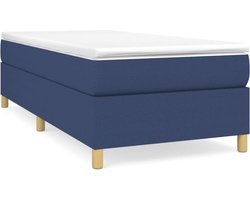 vidaXL - Boxspring - bed - 90x200 - cm - stof - blauw