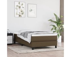 vidaXL - Boxspring - bed - 90x200 - cm - stof - donkerbruin