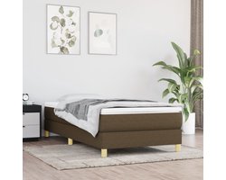 vidaXL - Boxspring - bed - 90x200 - cm - stof - donkerbruin