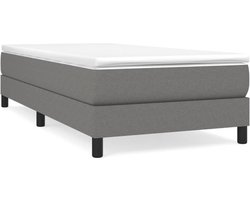 vidaXL - Boxspring - bed - 90x200 - cm - stof - donkergrijs
