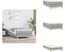 vidaXL - Boxspring - bed - 90x200 - cm - stof - lichtgrijs