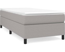 vidaXL - Boxspring - bed - 90x200 - cm - stof - lichtgrijs