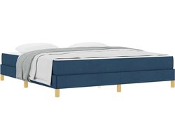vidaXL - Boxspring - bed - Blauw - en - Bruin - 180 - x - 200 - cm