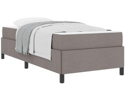 vidaXL - Boxspring - bed - Crème - en - Zwart - 90 - x - 200 - cm