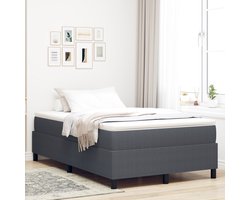 vidaXL - Boxspring - bed - Donkergrijs - 120 - x - 200 - cm - Katoenen - stof