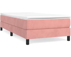 vidaXL - Boxspring - bed - fluweel - roze - 100x200 - cm