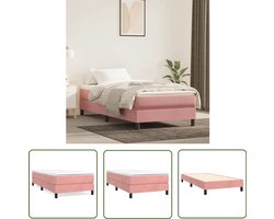 vidaXL - Boxspring - bed - fluweel - roze - 90x190 - cm