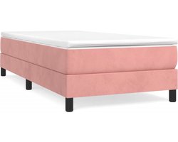 vidaXL - Boxspring - bed - fluweel - roze - 90x200 - cm