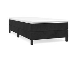 vidaXL - Boxspring - bed - fluweel - zwart - 90x190 - cm